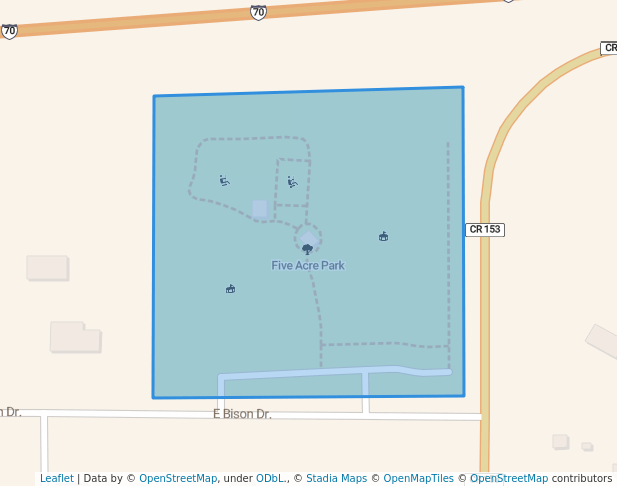 walking in Five Acre Park map in Strasburg