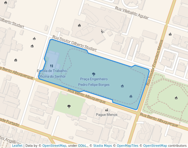 walking in Praça Engenheiro Pedro Felipe Borges map in Fortaleza