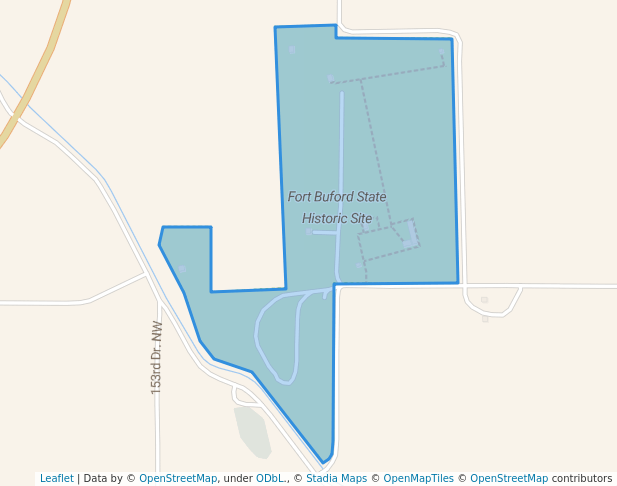 walking in Fort Buford State Historic Site map in Williston