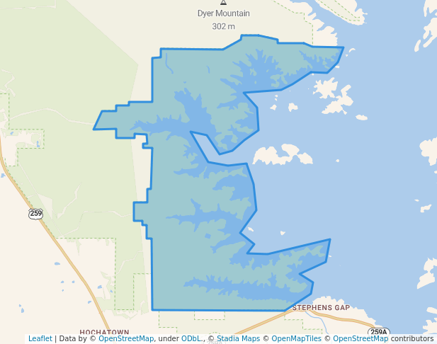 walking in Hochatown State Park map in Broken Bow