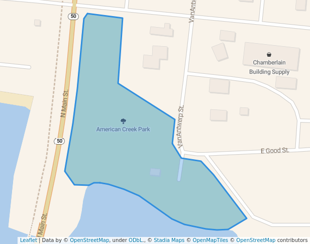 walking in American Creek Park map in Chamberlain