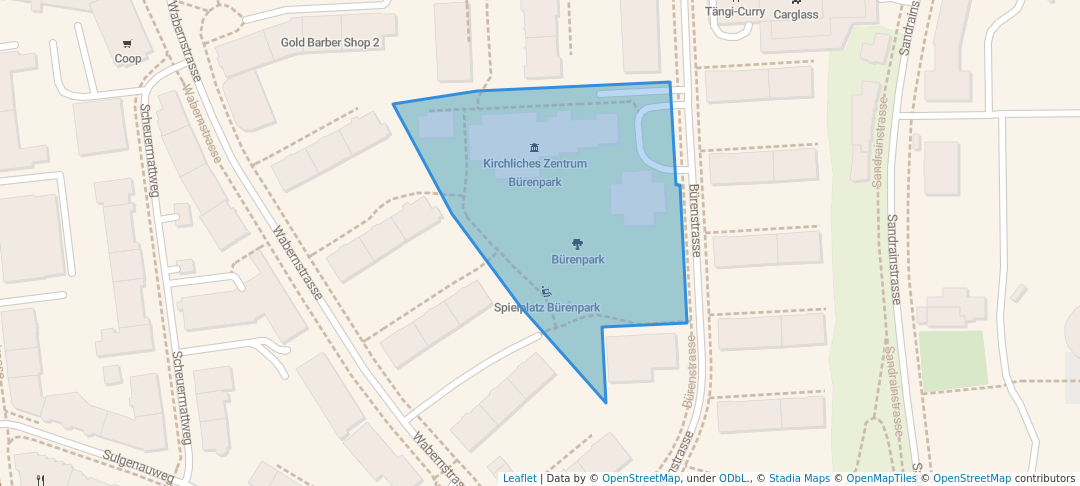 walking in Bürenpark map in Bern