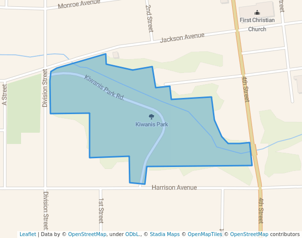 walking in Kiwanis Park map in Charleston