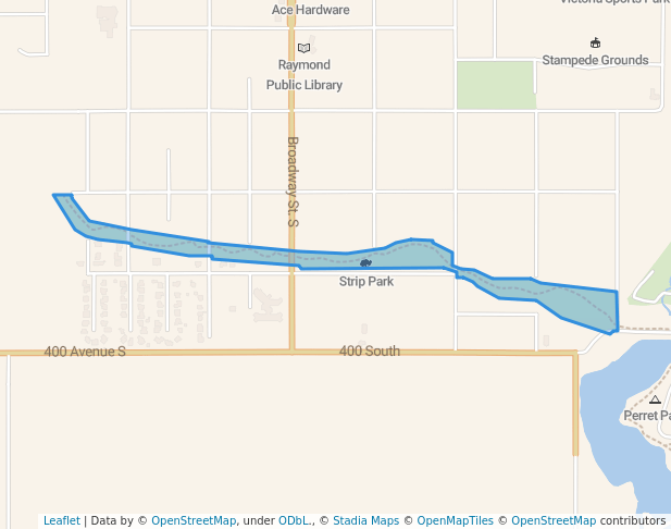 walking in Strip Park map in Raymond
