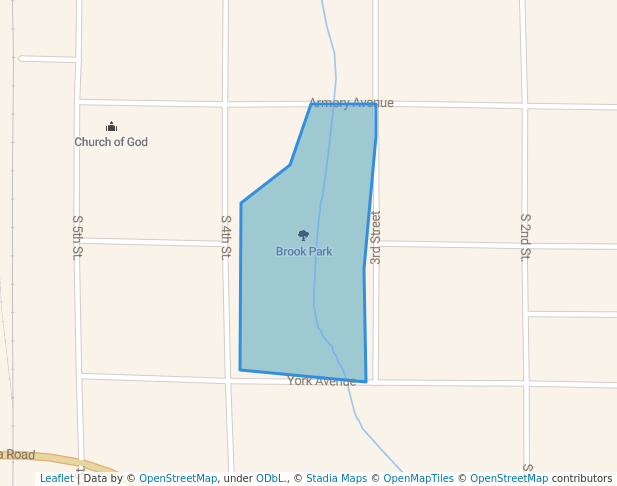 walking in Brook Park map in Chariton