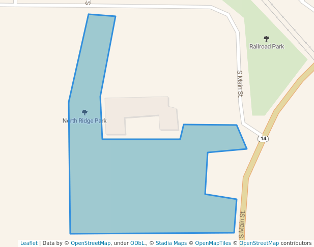 walking in North Ridge Park map in Chariton