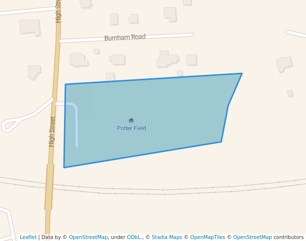 walking in Potters Playground map in Billerica