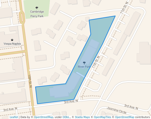 walking in River Park map in Naples