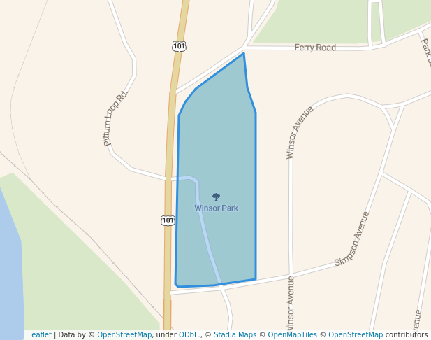 walking in Winsor Park map in North Bend