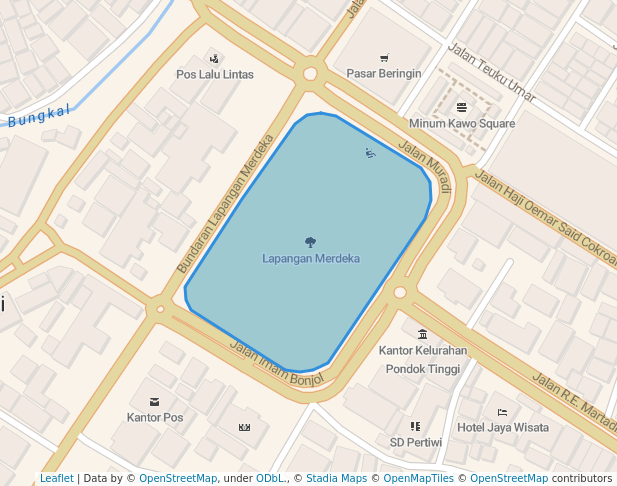 Lapangan Merdeka in Sungai Penuh | Map and Routes