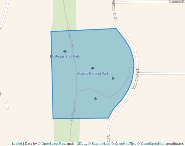 walking in Vintage Harvest Park map in Plainfield