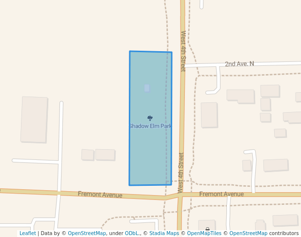 walking in Shadow Elm Park map in Zimmerman