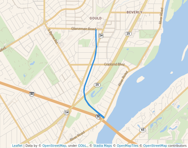 walking in Chessie Circle Trail Park map in Toledo