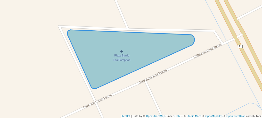 walking in Plaza Barrio Las Pampitas map in Oruro