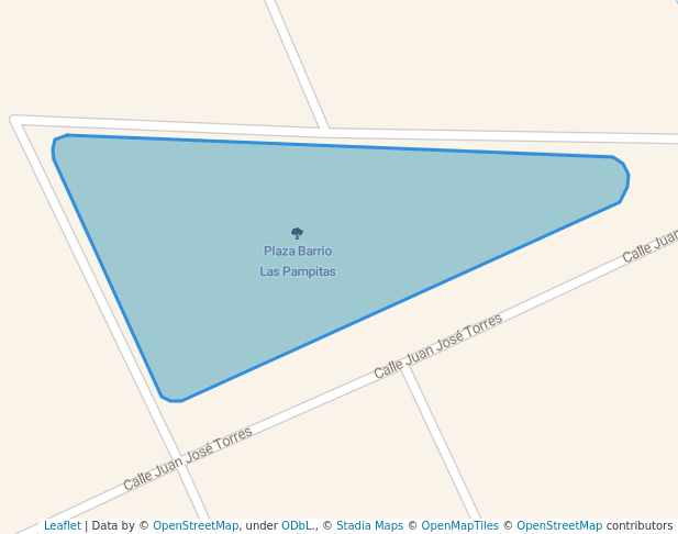 walking in Plaza Barrio Las Pampitas map in Oruro