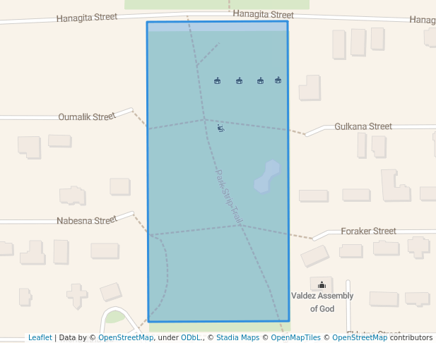 walking in Meyring Park North map in Valdez