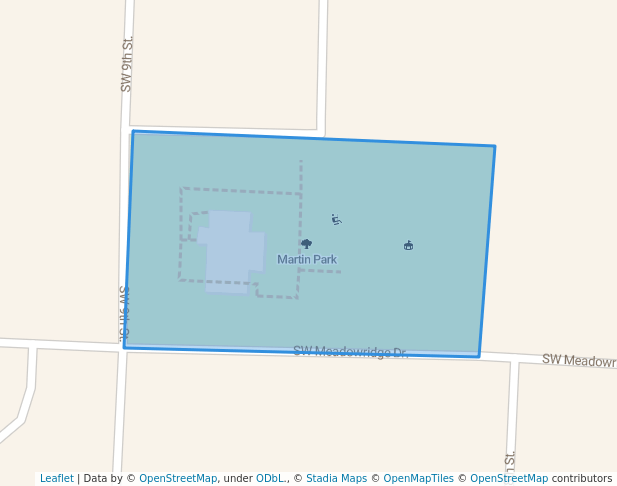 walking in Martin Park map in Blue Springs