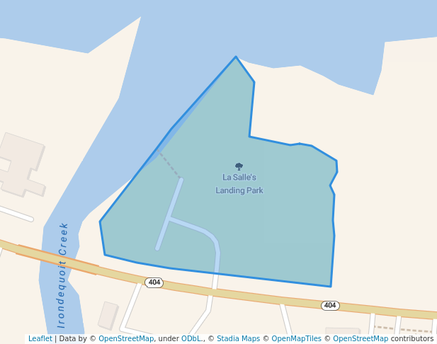 walking in La Salle's Landing Park map in Irondequoit