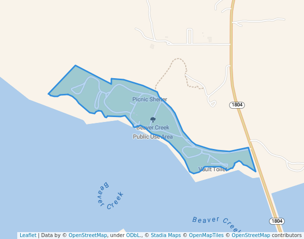 walking in Beaver Creek Public Use Area map in Linton
