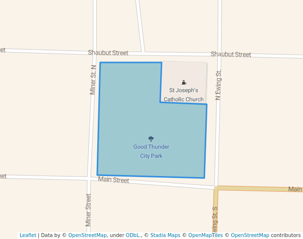 walking in Good Thunder City Park map in Good Thunder