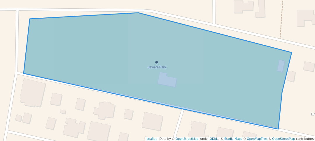 walking in Jawara Park map in Gaborone