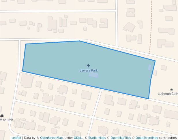 walking in Jawara Park map in Gaborone