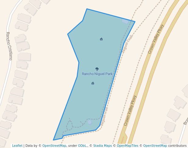 walking in Rancho Niguel Park map in Laguna Niguel