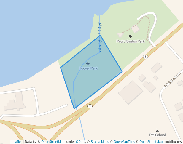 walking in Hoover Park map in Piti