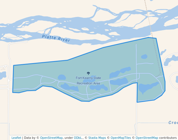 walking in Fort Kearny State Recreation Area map in Gibbon