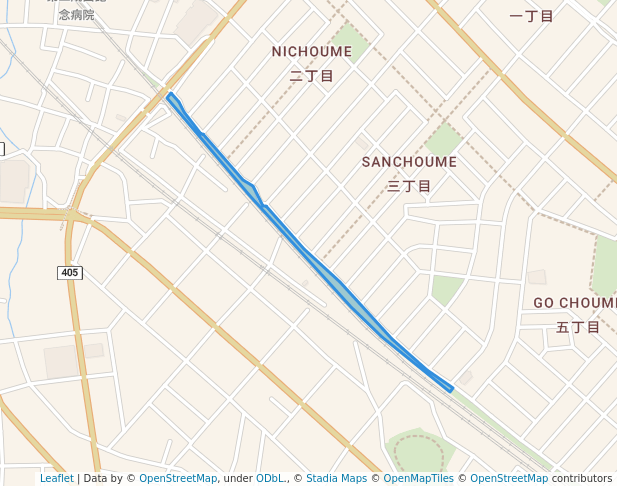 walking in 福東緑地 map in Toyohashi