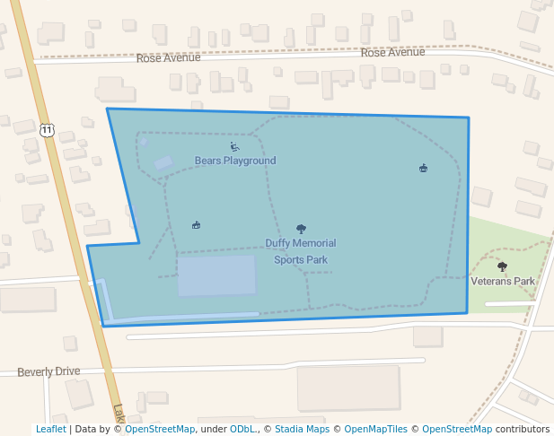 walking in Duffy Memorial Sports Park map in Rouses Point