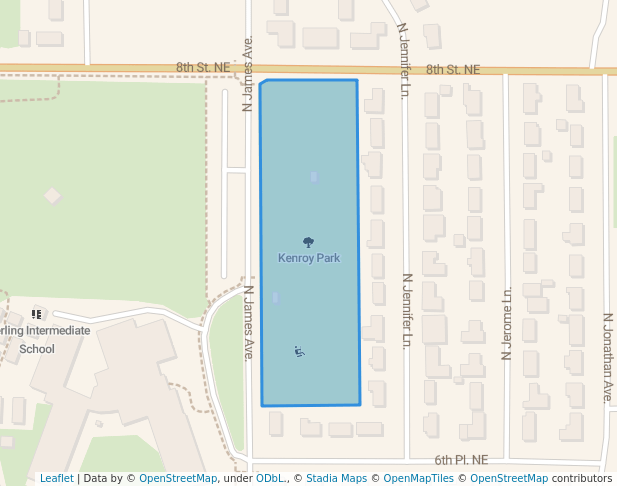 walking in Kenroy Park map in East Wenatchee
