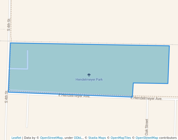 walking in Hendelmeyer Park map in Effingham