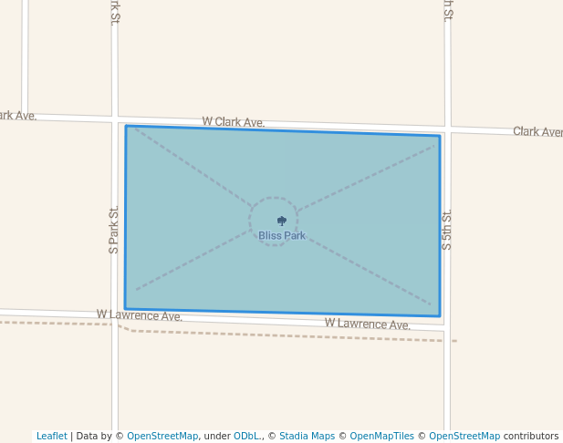 walking in Bliss Park map in Effingham