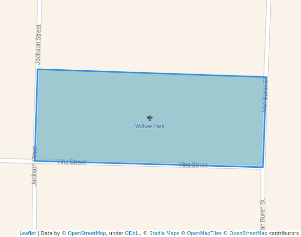 walking in Willow Park map in Watson