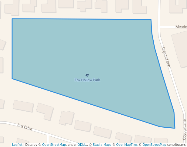walking in Fox Hollow Park map in Great Falls