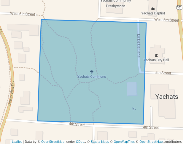walking in Yachats Commons map in Yachats