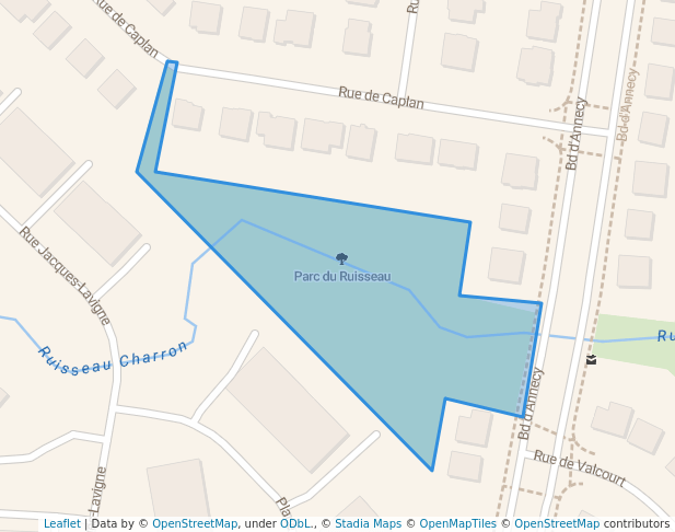 walking in Parc du Ruisseau map in Blainville