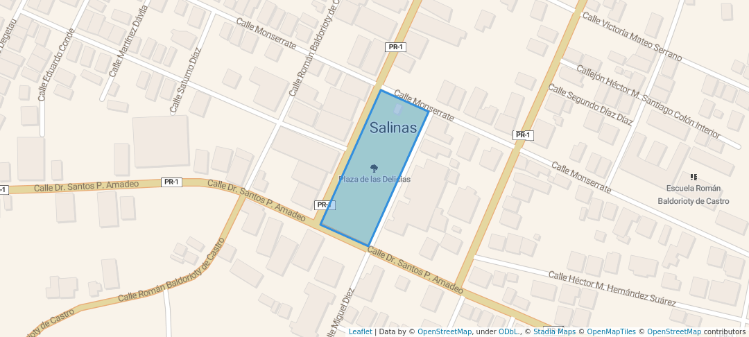 walking in Plaza Publica de Salinas map in Salinas