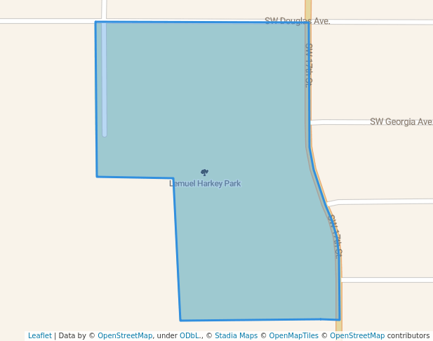 walking in Lemuel Harkey Park map in Lawton