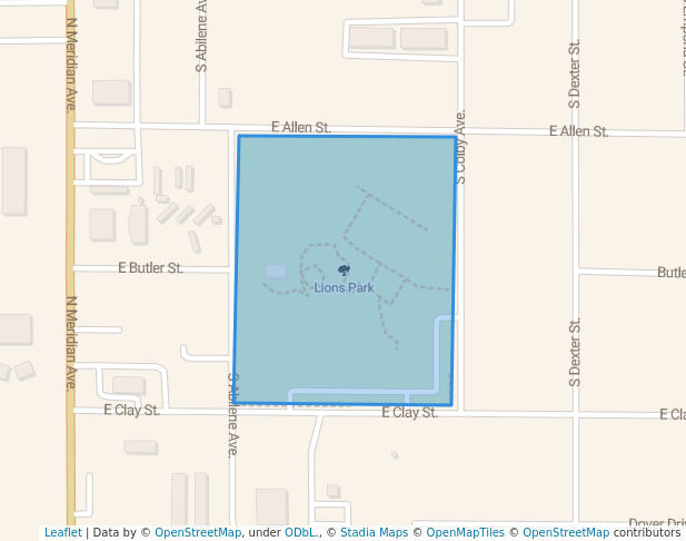 walking in Lions Park map in Valley Center