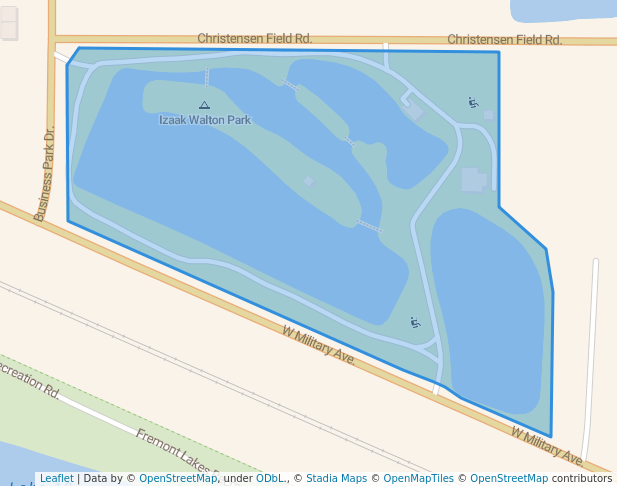 walking in Izaak Walton Park map in Fremont