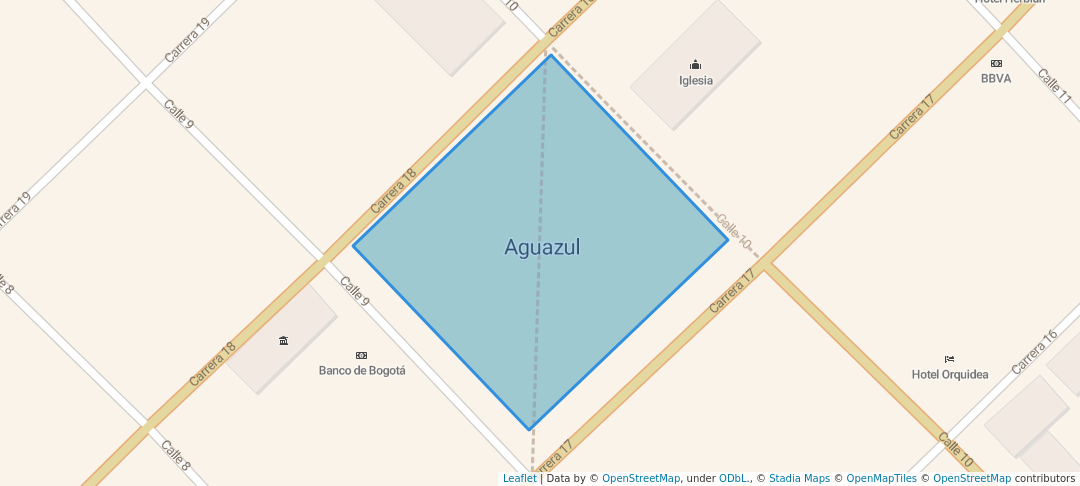 walking in Parque los Canaguaros map in Aguazul