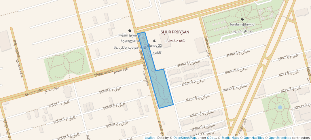 walking in بوستان ژاله map in Pardisan