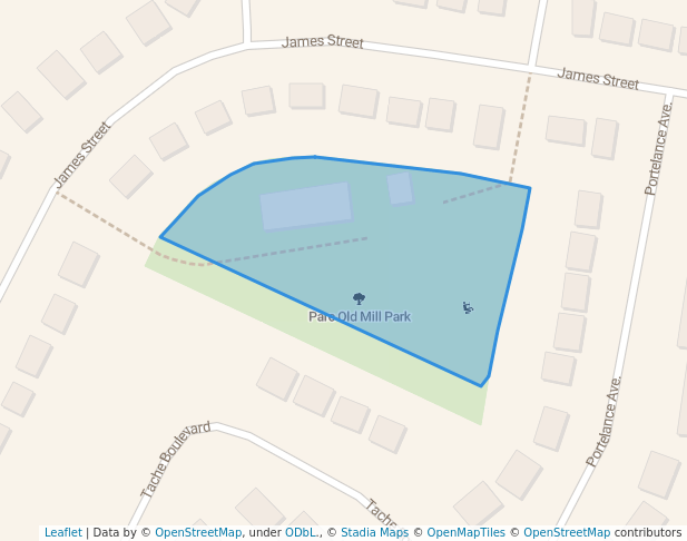 walking in Parc Old Mill Park map in Hawkesbury