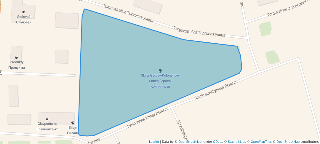 walking in Сквер Героев-Колпнянцев map in Kolpna