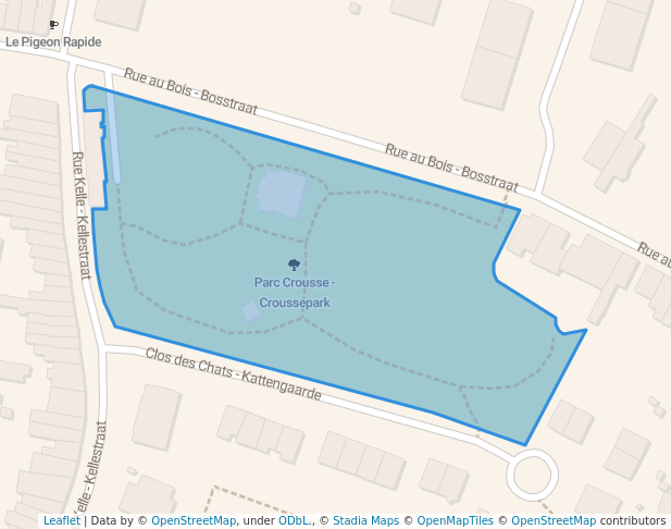 walking in Parc Crousse - Croussepark map in Sint-Pieters-Woluwe