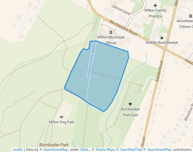 walking in Bombadier Park West map in Cozy Corner