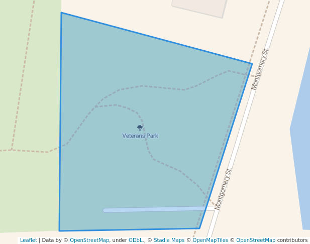 walking in Veterans Park map in Rouses Point