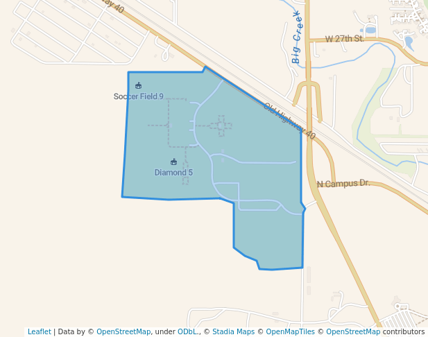 walking in Bickle-Schmidt Sports Complex map in Hays